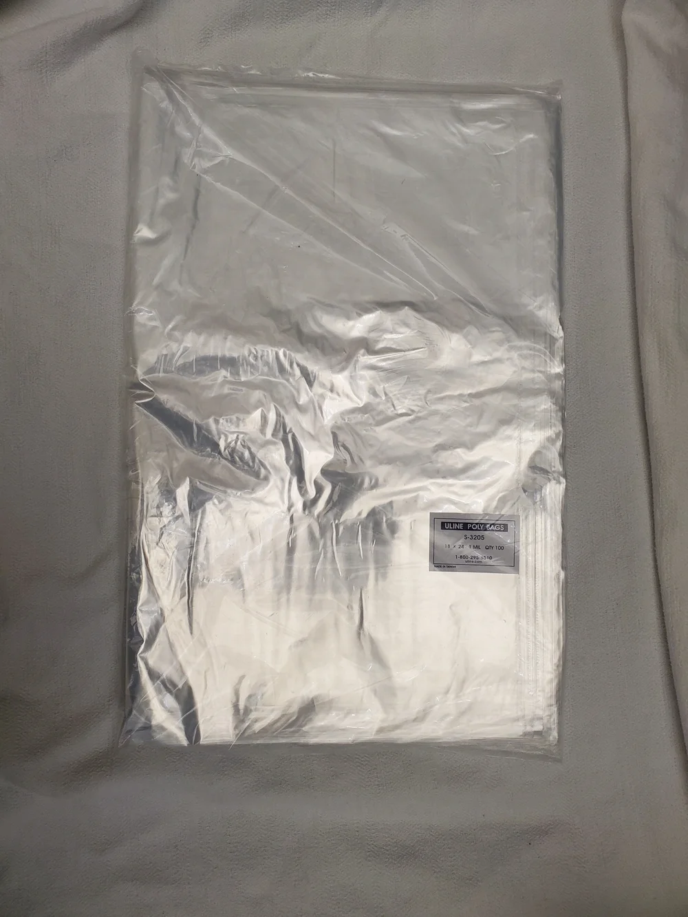 Uline Clear Poly Bags S-3205 18 x 24 (100 Pack)